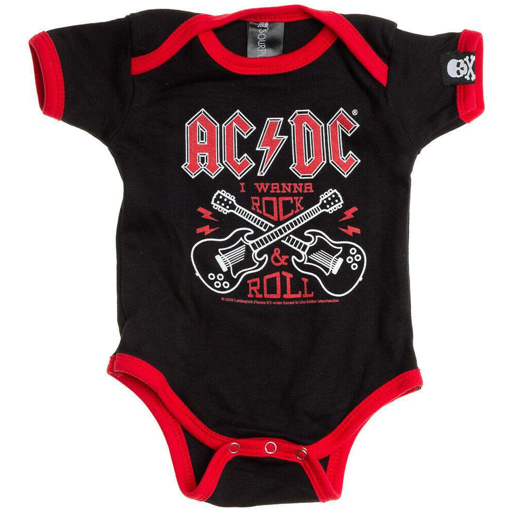 AC/CD Rock N Roll Licenced Product Baby Romper-Baby, Toddler And Kids-Scarlett Dawn