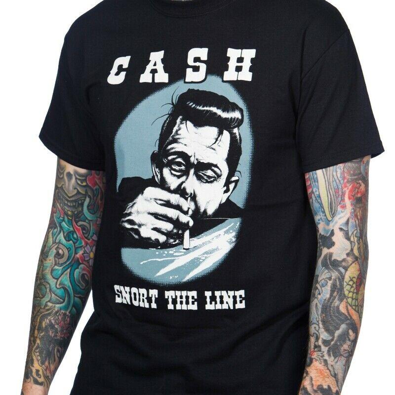 Cash Snort The Line Men's T-Shirt-Mens T-Shirts & Tanks-Scarlett Dawn