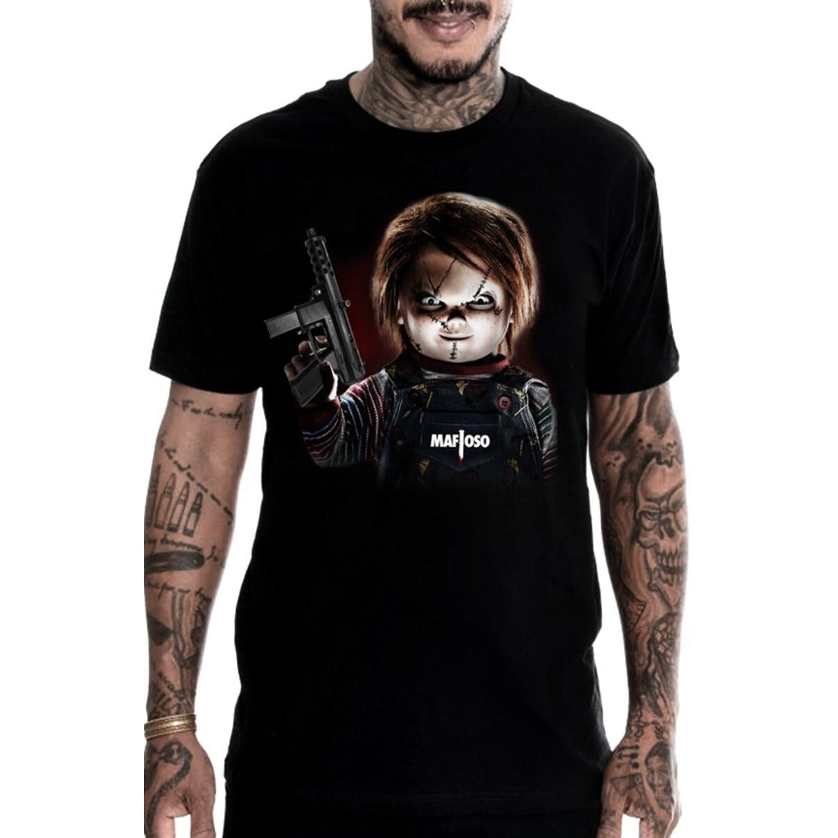 Chucky Black Mens T-Shirt-Mens T-Shirts & Tanks-Scarlett Dawn