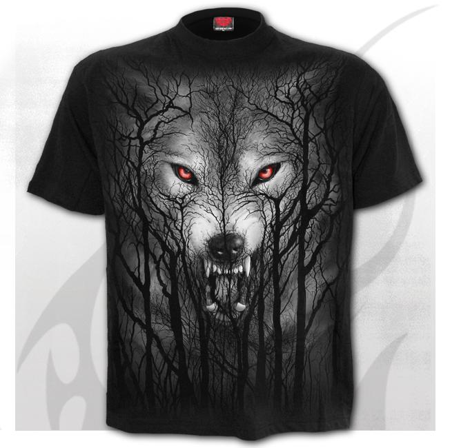 Forest Wolf Black Mens T-Shirt-Mens T-Shirts & Tanks-Scarlett Dawn