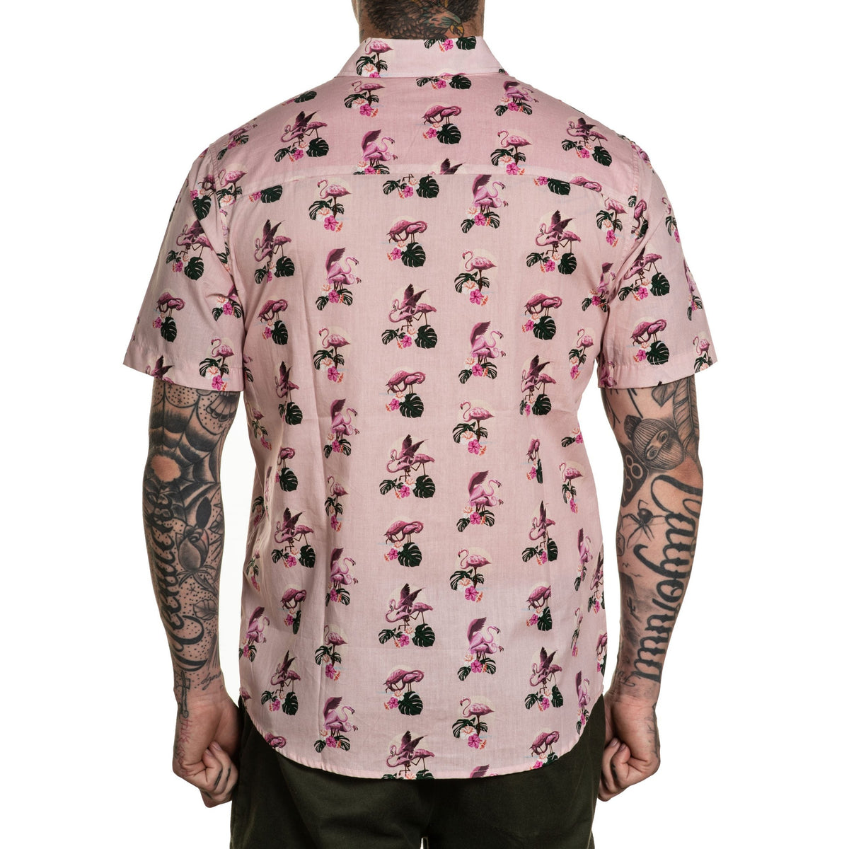 Frisky Flamingos Button Up Shirt-Mens Casual Shirts-Scarlett Dawn