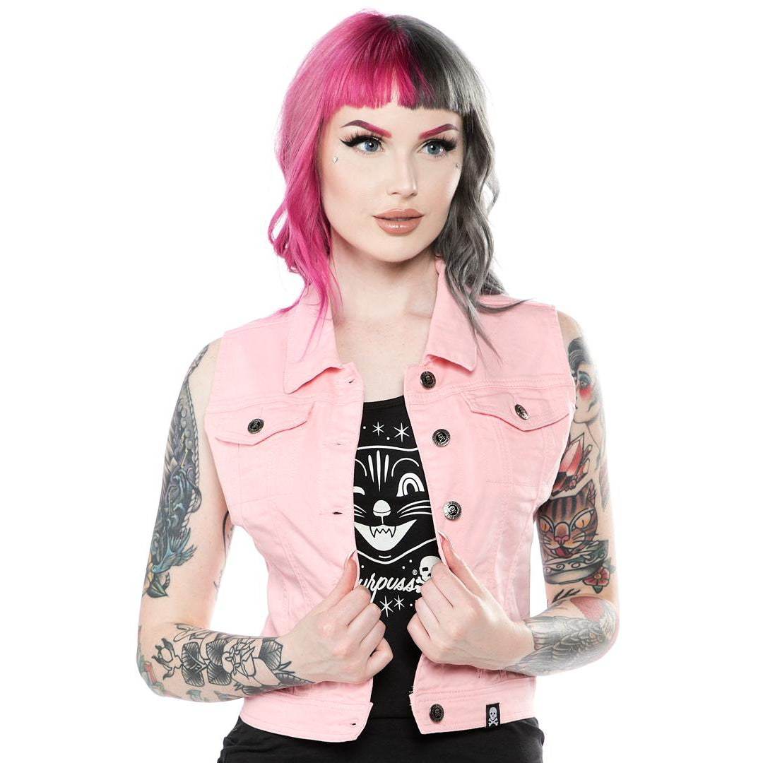 Pink Essential Womens Vest-Womens Coats, Jackets & Vests-Scarlett Dawn