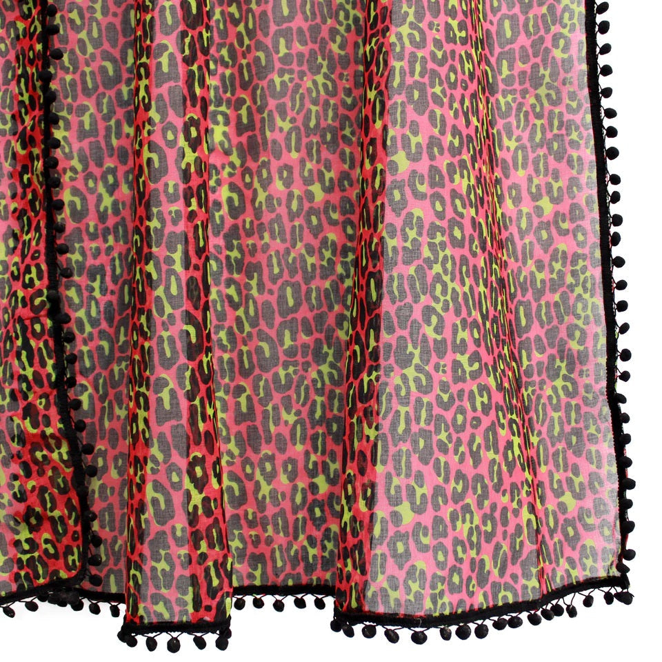 Pink Leopard Window Curtain-Window Curtains-Scarlett Dawn