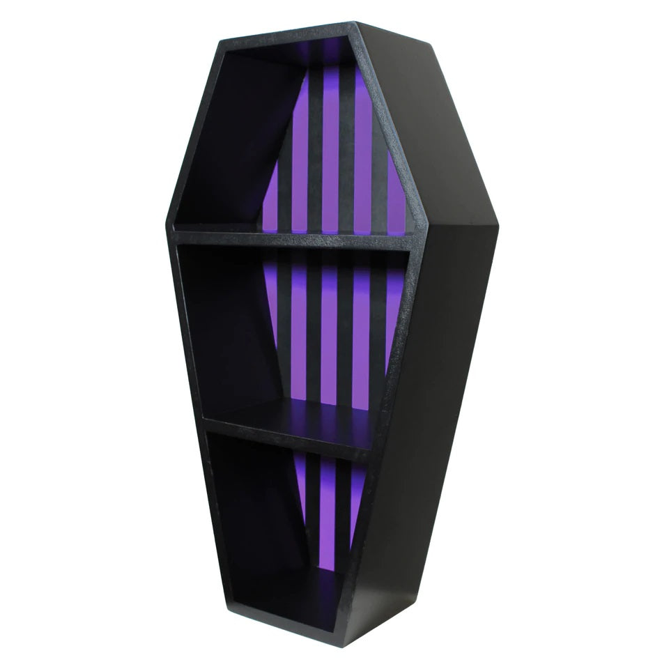 Striped Purple Coffin Shelf-Coffin Shelves-Scarlett Dawn