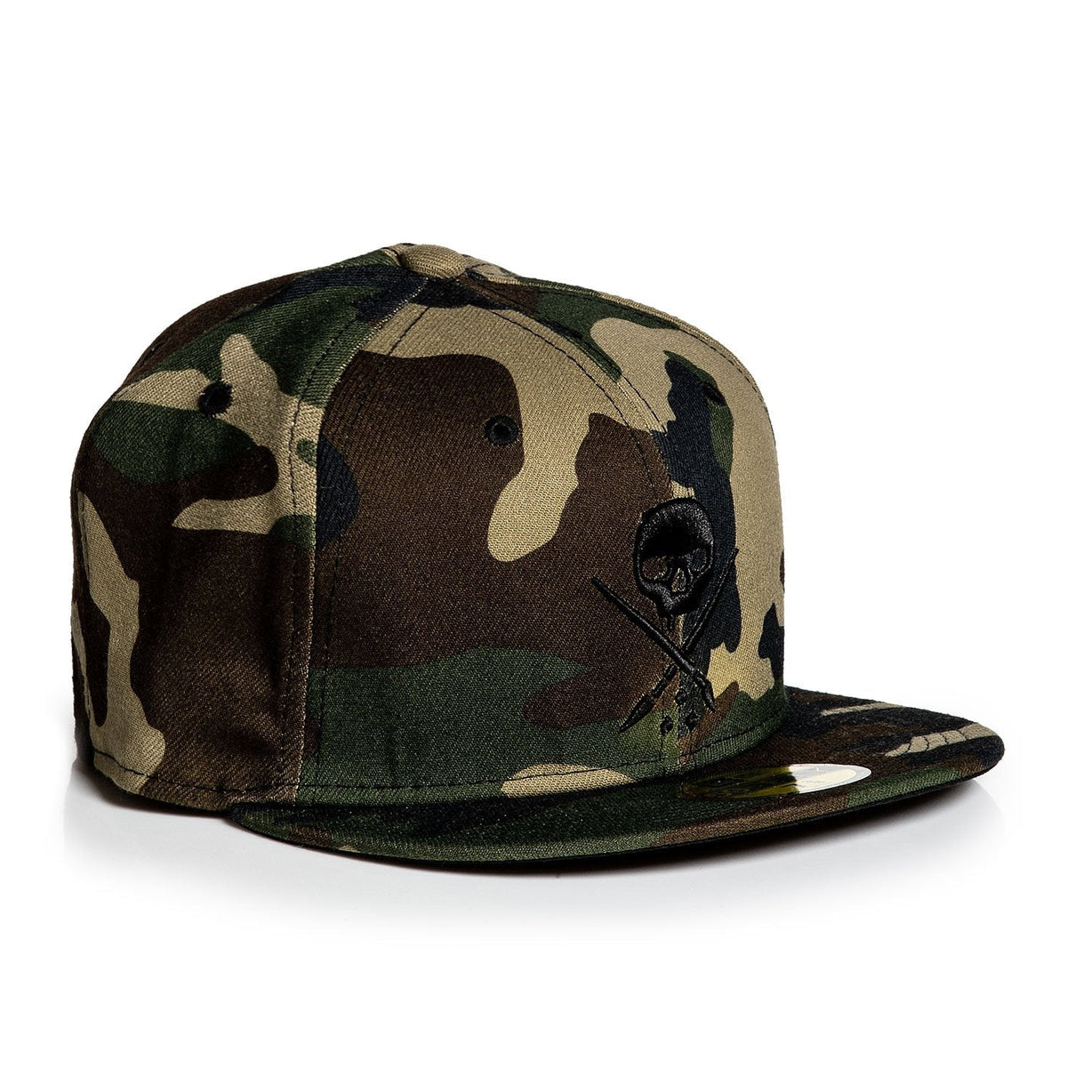 Sullen Badge Camo Stretched Fitted Cap-Mens Beanies, Hats &amp; Snapback Caps-Scarlett Dawn