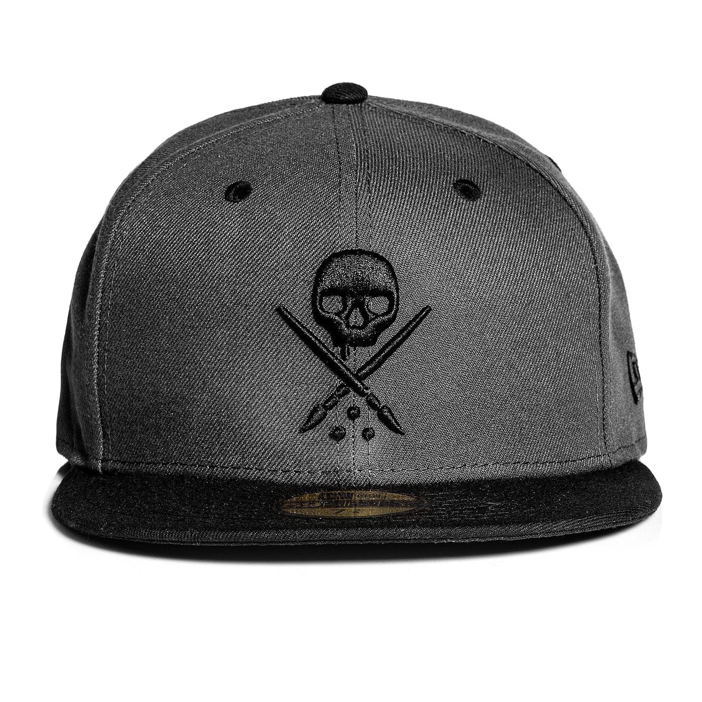 Sullen Badge Eternal Grey Stretched Fitted Cap-Mens Beanies, Hats & Snapback Caps-Scarlett Dawn