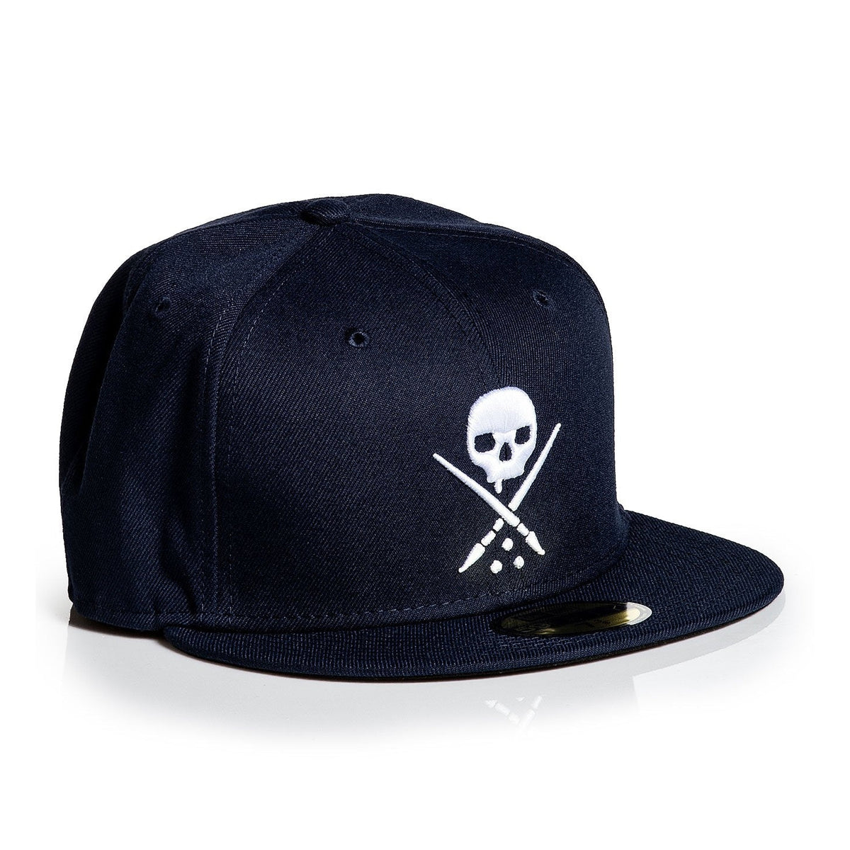 Sullen Badge Navy Stretched Fitted Cap-Mens Beanies, Hats &amp; Snapback Caps-Scarlett Dawn