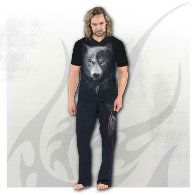 Wolf Chi 4-Piece Graphic Mens Pyjamas Set-Mens Pyjamas & Sleepwear-Scarlett Dawn