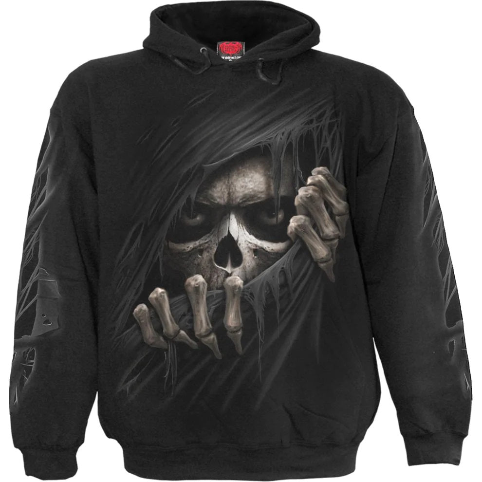 Grim Ripper Mens Pullover Hoodie-Mens Jumpers, Hoodies & Long Sleeves-Scarlett Dawn