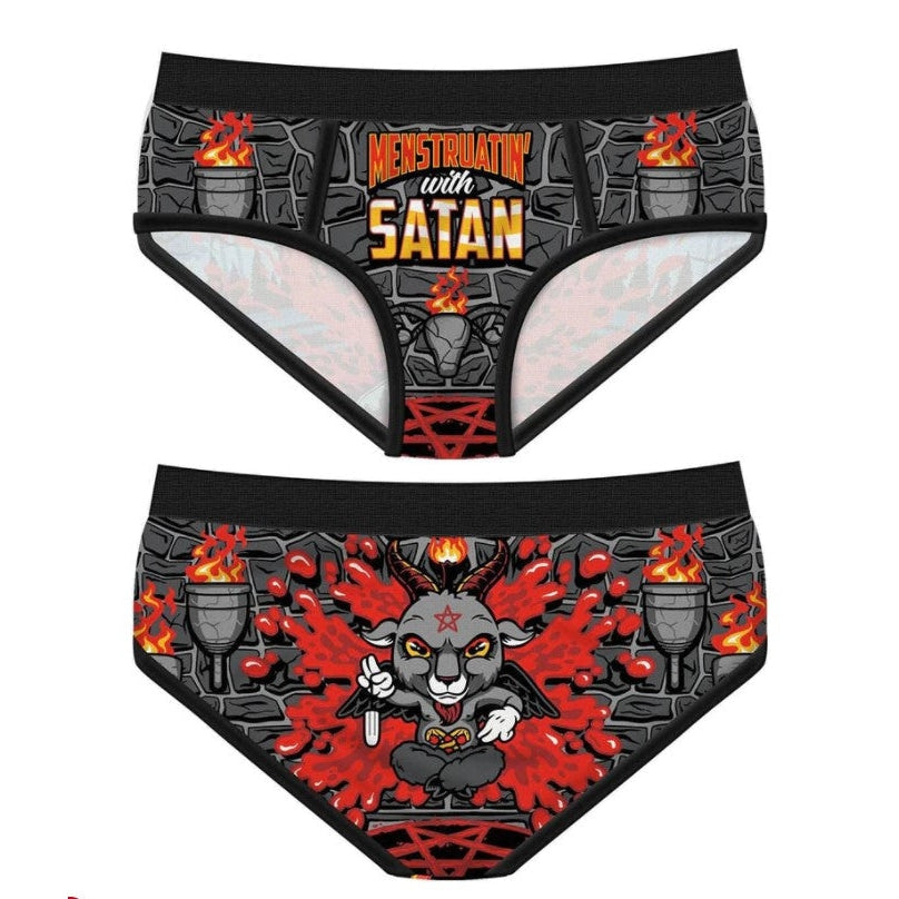 Menstruatin' With Satan Period Panties-Womens Underwear-Scarlett Dawn