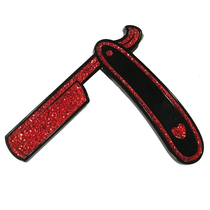 Straight Razor Enamel Pin-Pins-Scarlett Dawn