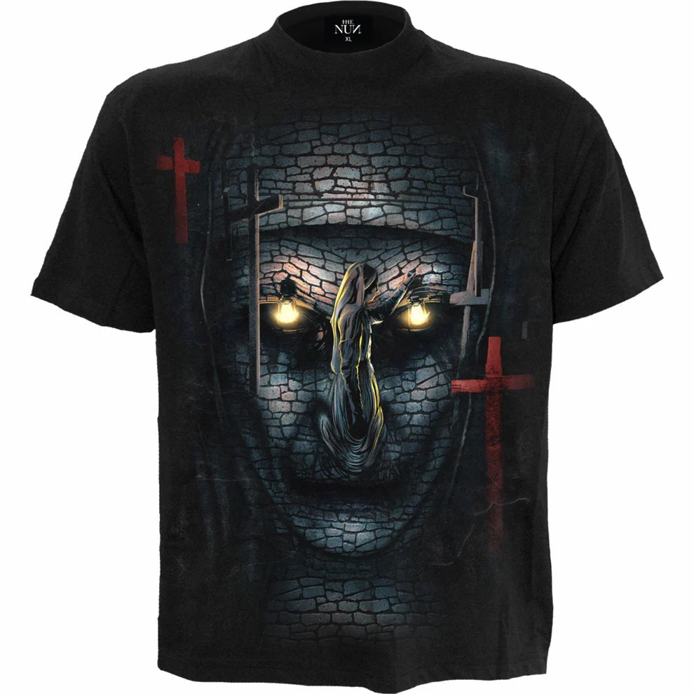 The Nun Skull Illusion Black Mens T-Shirt-Mens T-Shirts & Tanks-Scarlett Dawn