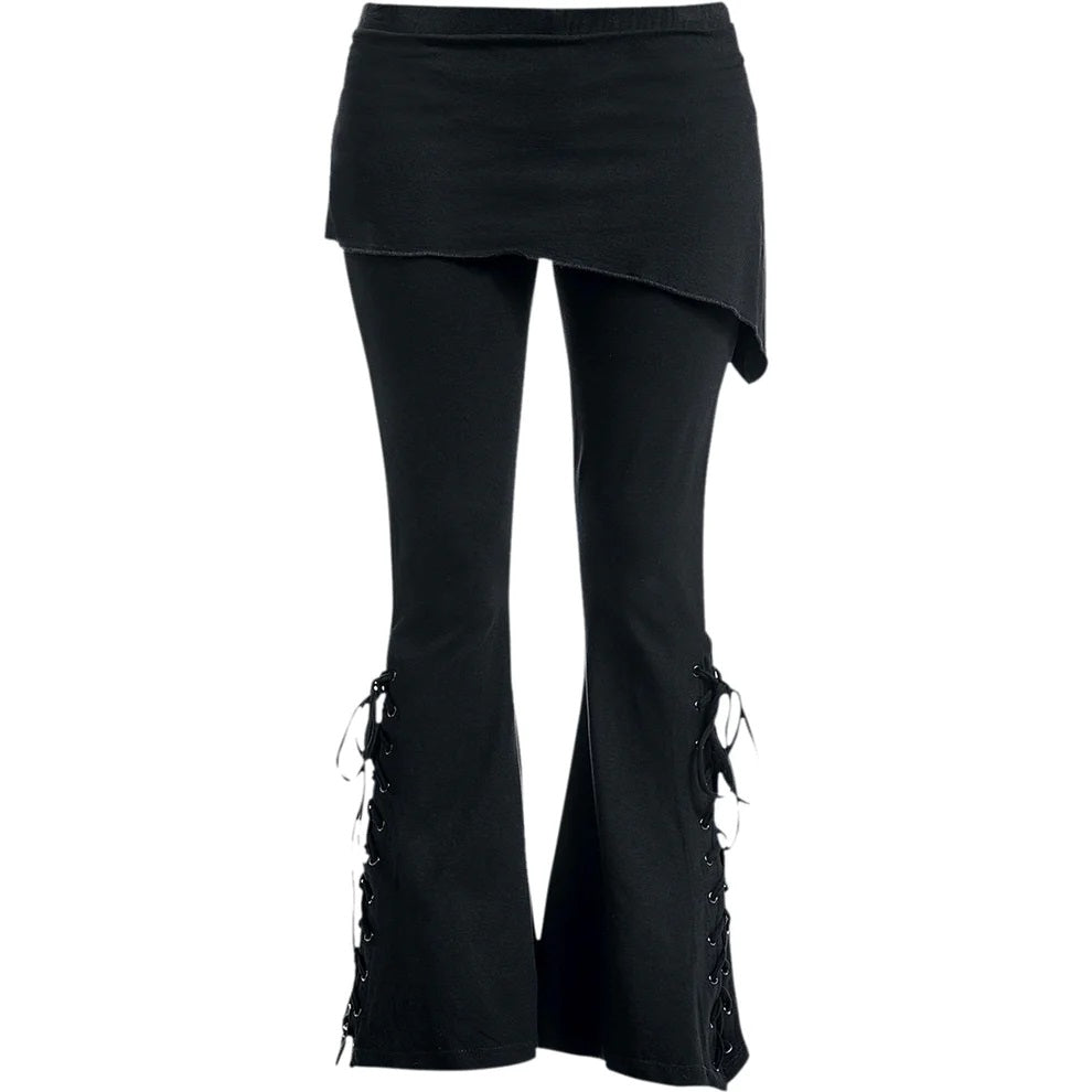 Urban Fashion 2 in 1 Boot-Cut Leggings With Micro Slant Skirt-Womens Leggings &amp; Pants-Scarlett Dawn