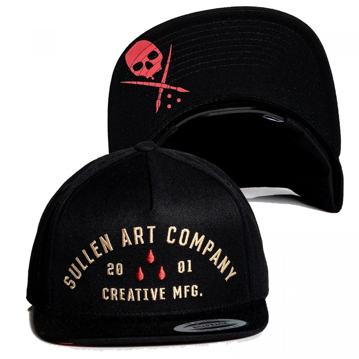 3 Drops Black Snapback Cap-Mens Beanies, Hats & Snapback Caps-Scarlett Dawn