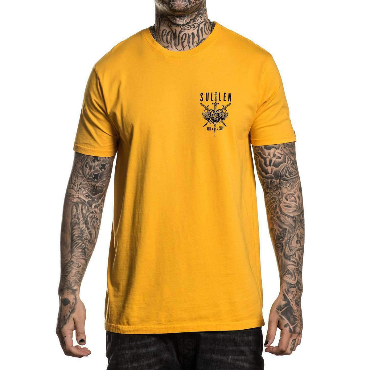 3 Swords Gold Yellow Premium Fit Mens T-Shirt-Mens T-Shirts &amp; Tanks-Scarlett Dawn