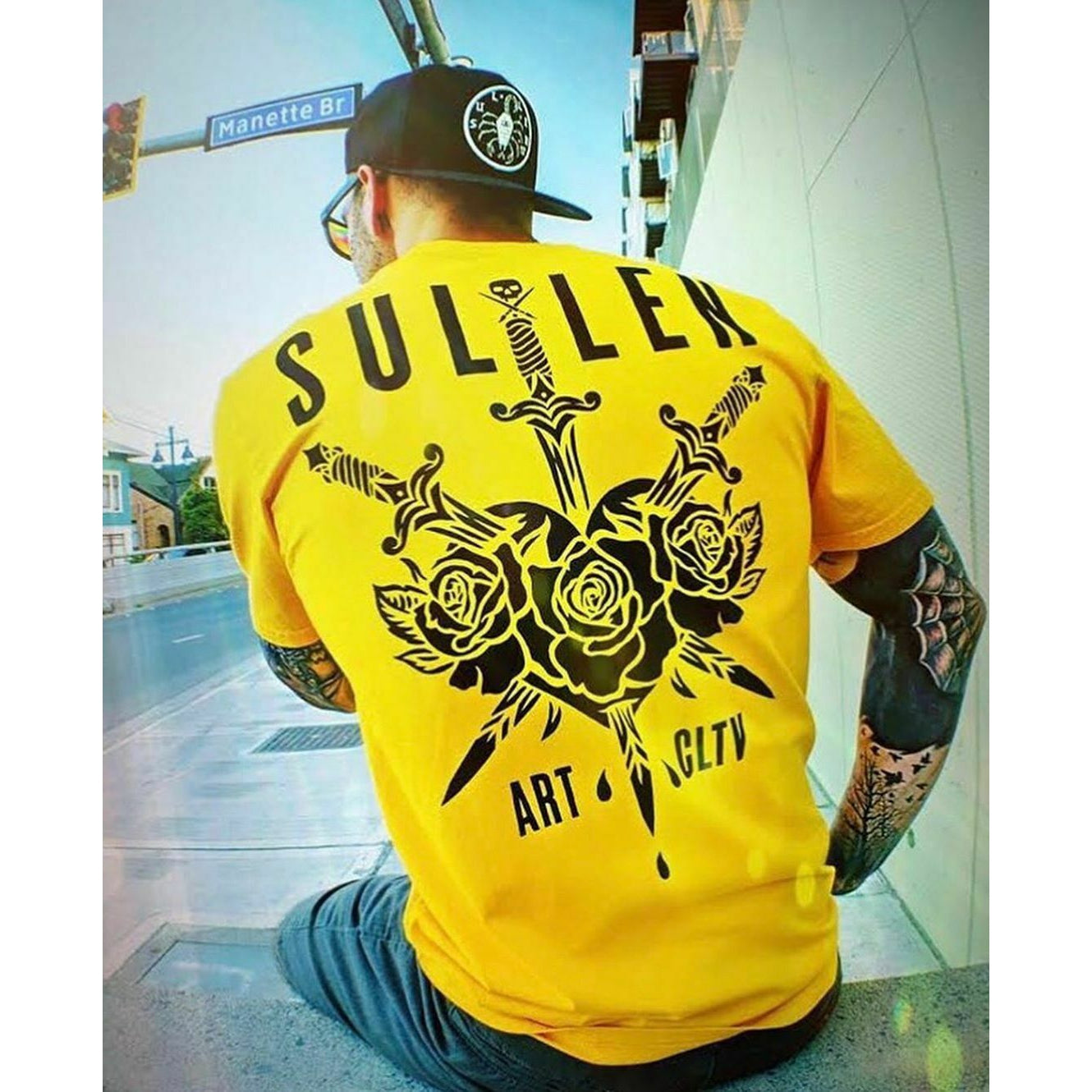 3 Swords Gold Yellow Premium Fit Mens T-Shirt-Mens T-Shirts & Tanks-Scarlett Dawn