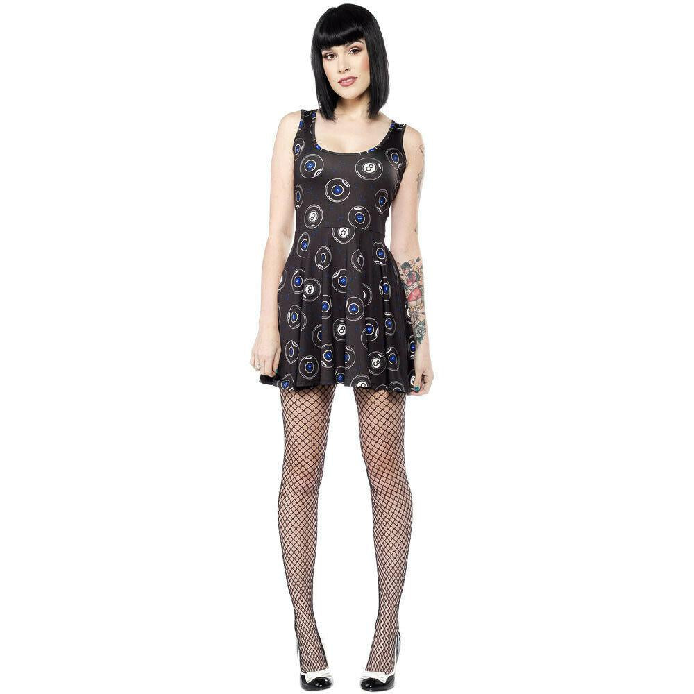 8 Ball Womens Skater Dress-Womens Dresses-Scarlett Dawn