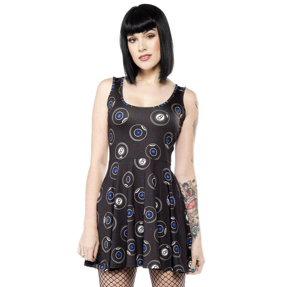 8 Ball Womens Skater Dress-Womens Dresses-Scarlett Dawn