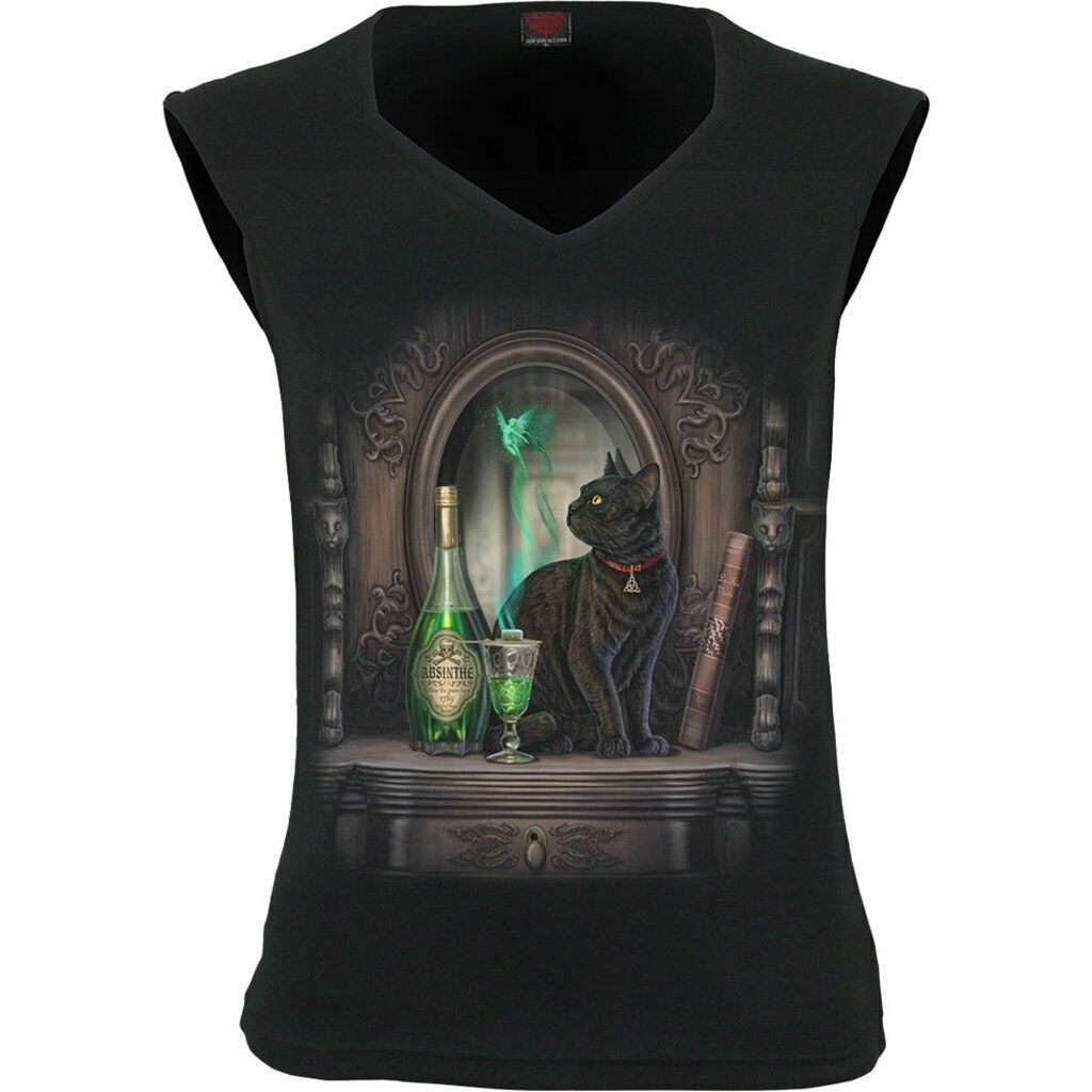 Absinthe Hex Neck Sleeveless Womens Top-Womens Tops-Scarlett Dawn