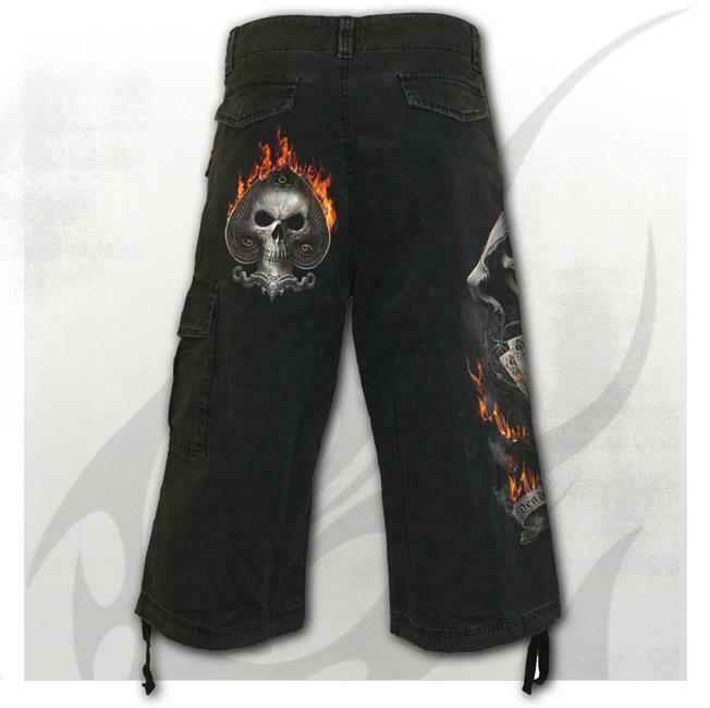 Ace Reaper Mens Vintage 3/4 Cargo Shorts-Mens Shorts & Pants-Scarlett Dawn