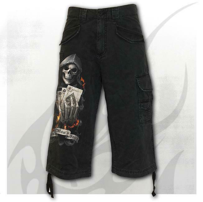 Ace Reaper Mens Vintage 3/4 Cargo Shorts-Mens Shorts &amp; Pants-Scarlett Dawn