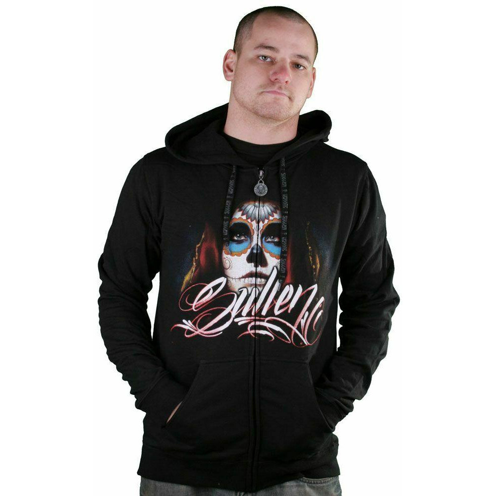 Acuna Badge Mens Zipped Hoodie-Mens Jumpers, Hoodies & Long Sleeves-Scarlett Dawn