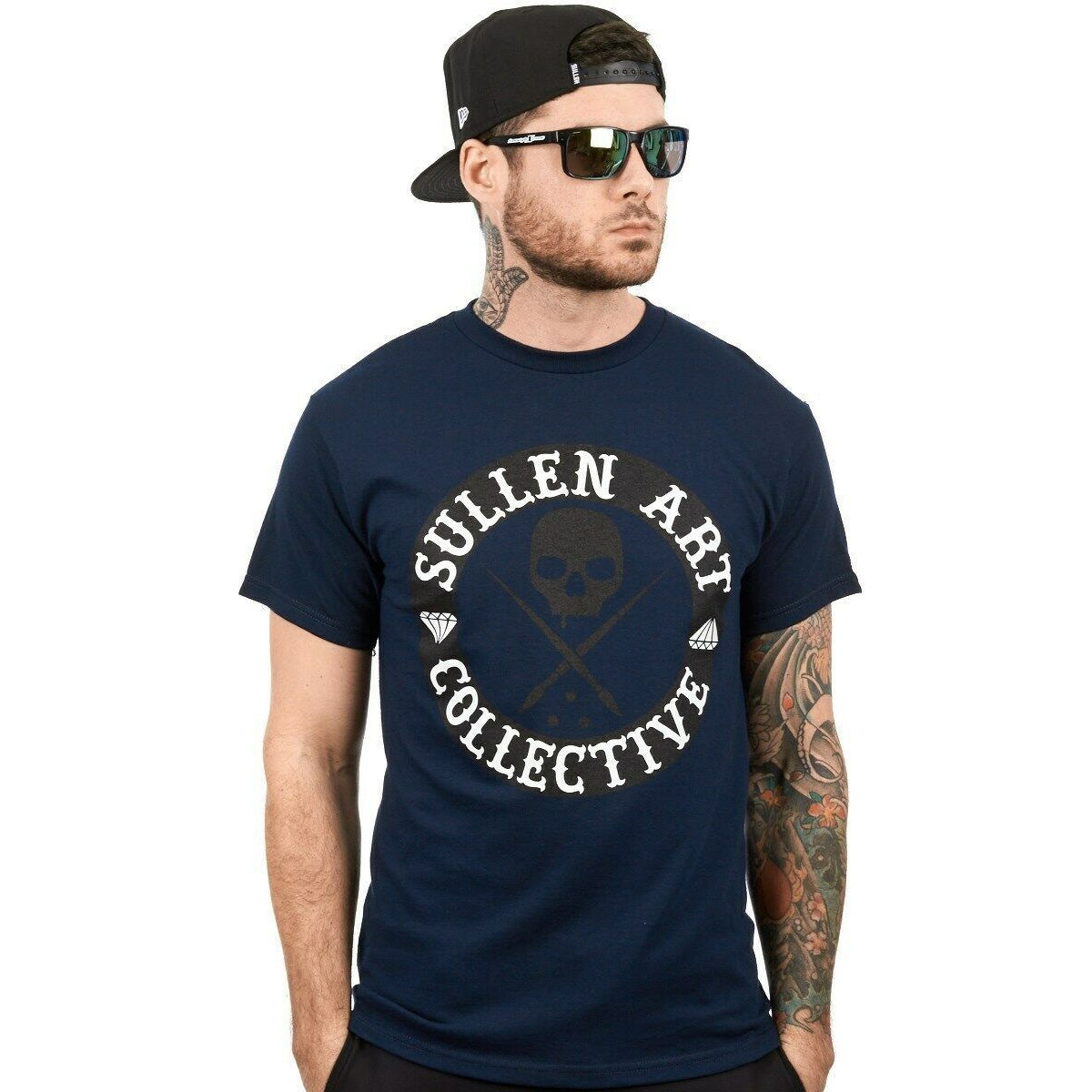All Day Badge Navy Mens T-Shirt-Mens T-Shirts & Tanks-Scarlett Dawn