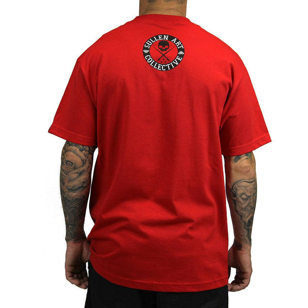 All Day Badge Red Mens T-Shirt-Mens T-Shirts & Tanks-Scarlett Dawn