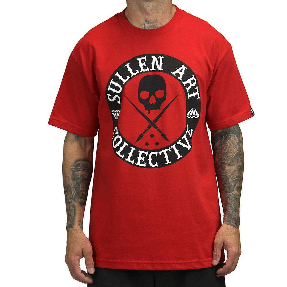All Day Badge Red Mens T-Shirt-Mens T-Shirts & Tanks-Scarlett Dawn