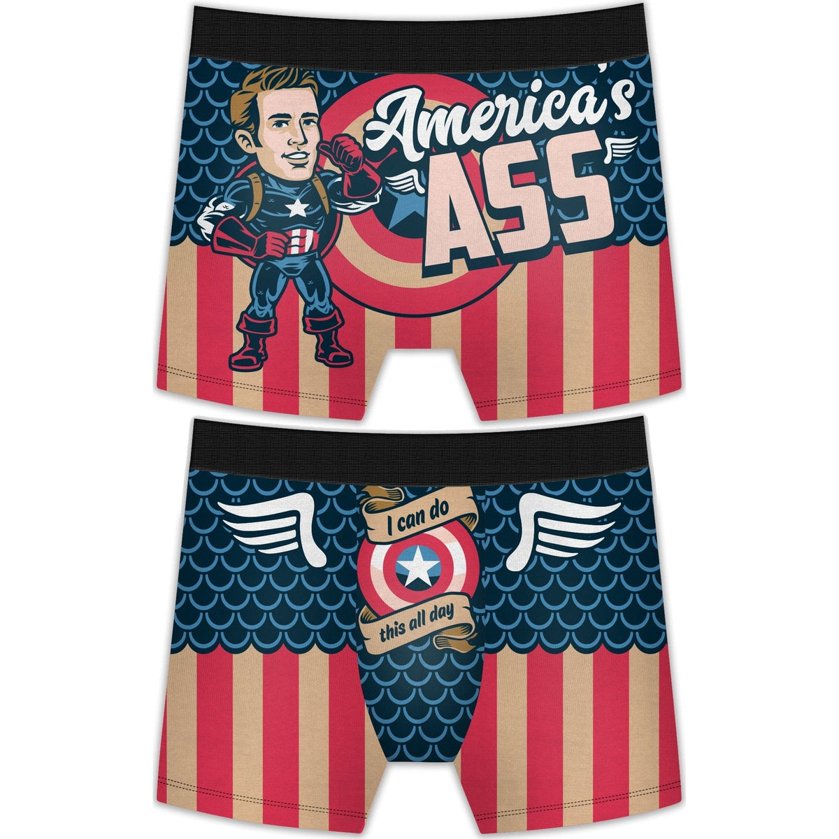 America&#39;s Ass Mens Boxer Briefs-Mens Underwear-Scarlett Dawn