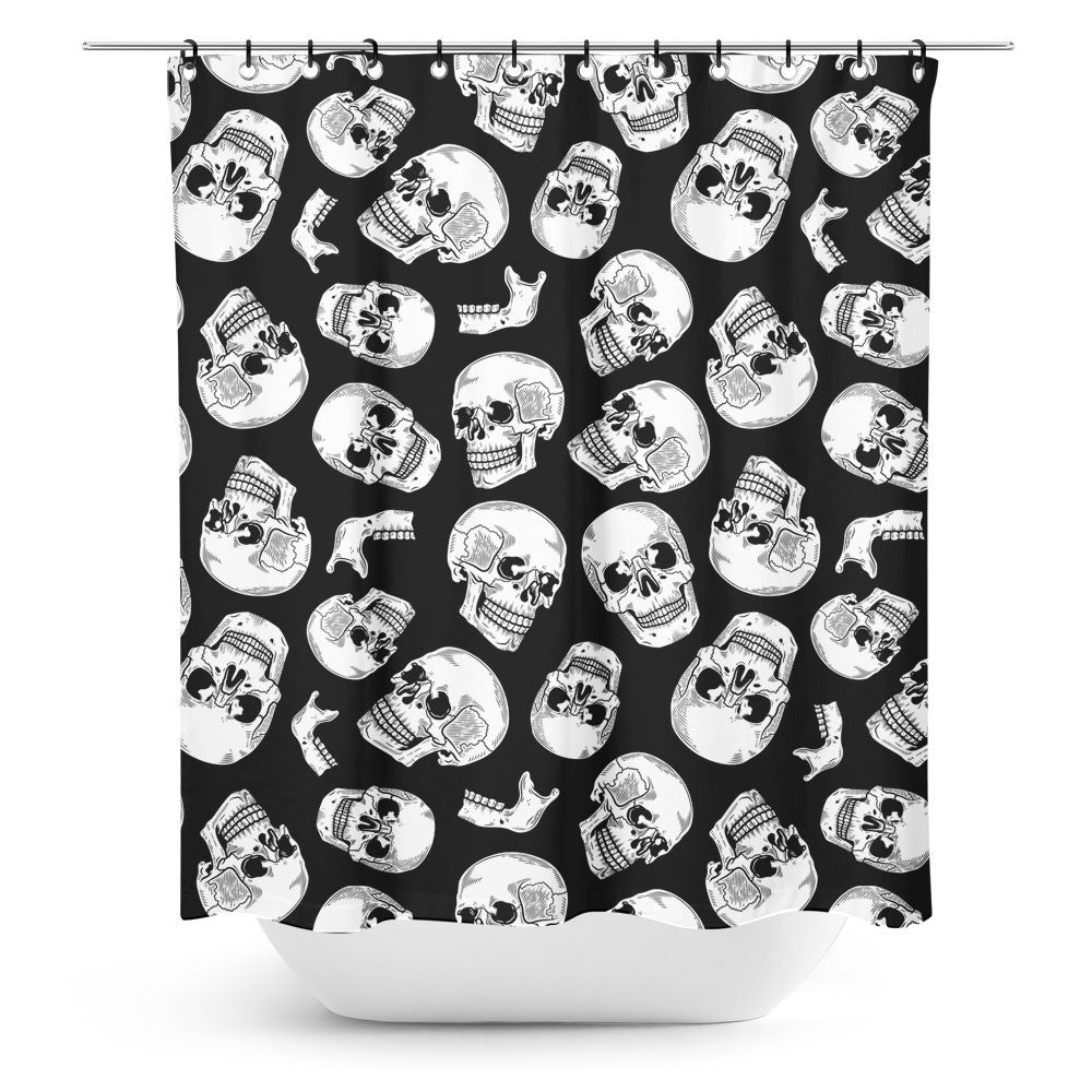Anatomical Skulls Shower Curtain-Shower Curtains-Scarlett Dawn