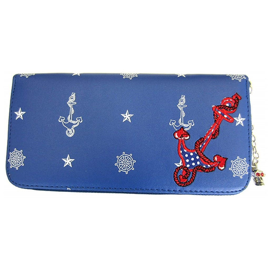 Anchor Womens Rockabilly Wallet-Womens Handbags, Purses & Wallets-Scarlett Dawn