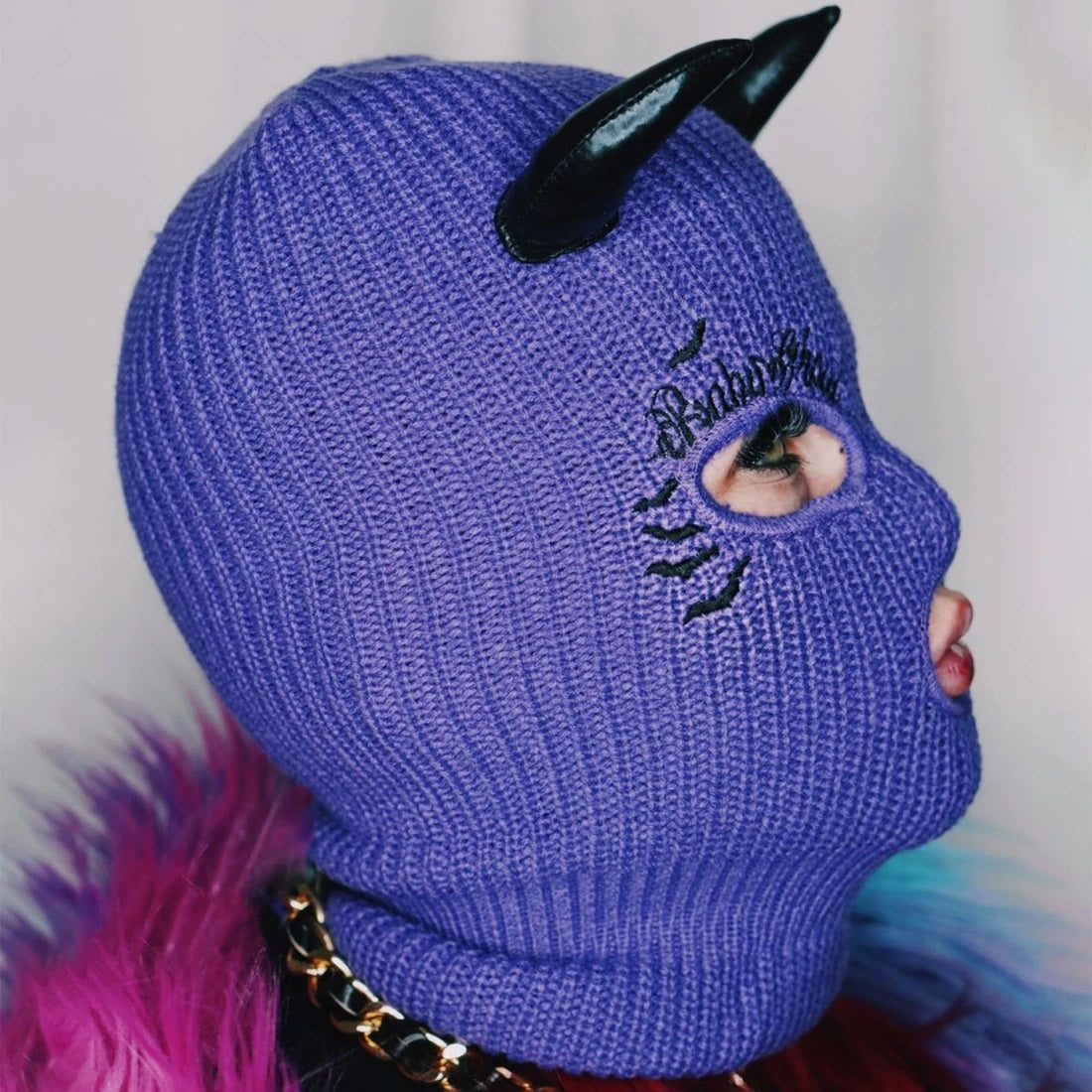 Baby Ghoul Embroidered Balaclava Ski Mask-Womens Beanies-Scarlett Dawn