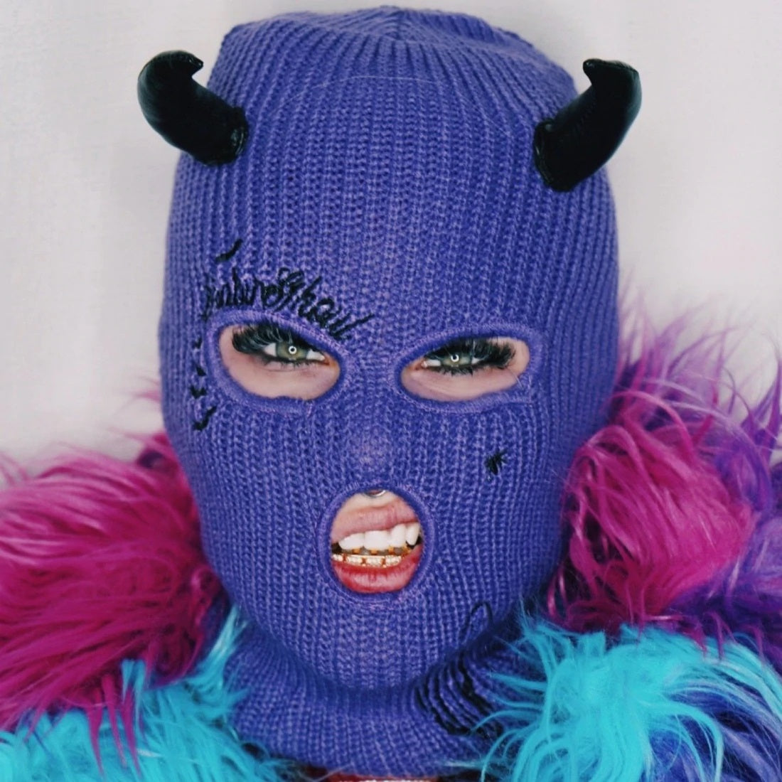 Baby Ghoul Embroidered Balaclava Ski Mask-Womens Beanies-Scarlett Dawn