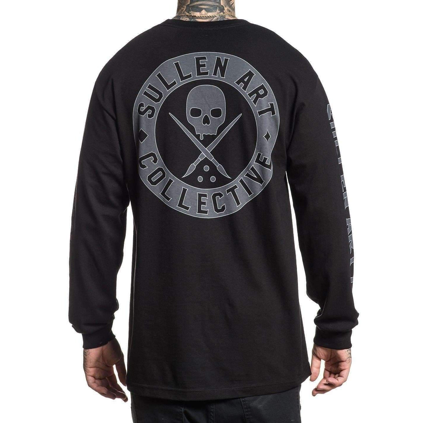 Badge Of Honor Black Long Sleeve Shirt-Mens Jumpers, Hoodies & Long Sleeves-Scarlett Dawn