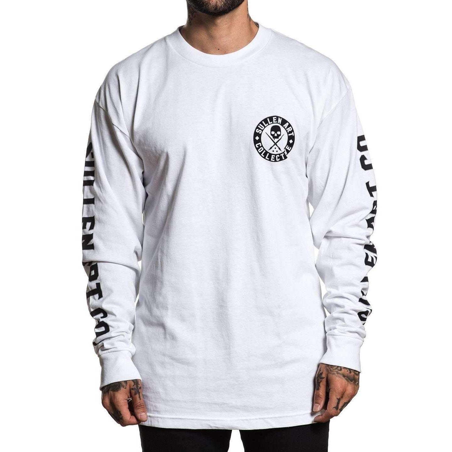 Badge Of Honor White Long Sleeve Shirt-Mens Jumpers, Hoodies & Long Sleeves-Scarlett Dawn