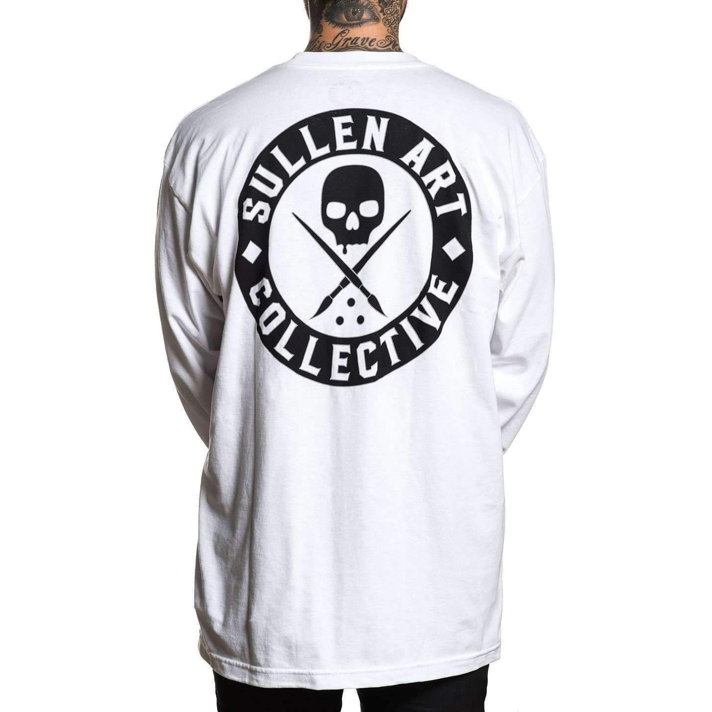 Badge Of Honor White Long Sleeve Shirt-Mens Jumpers, Hoodies & Long Sleeves-Scarlett Dawn