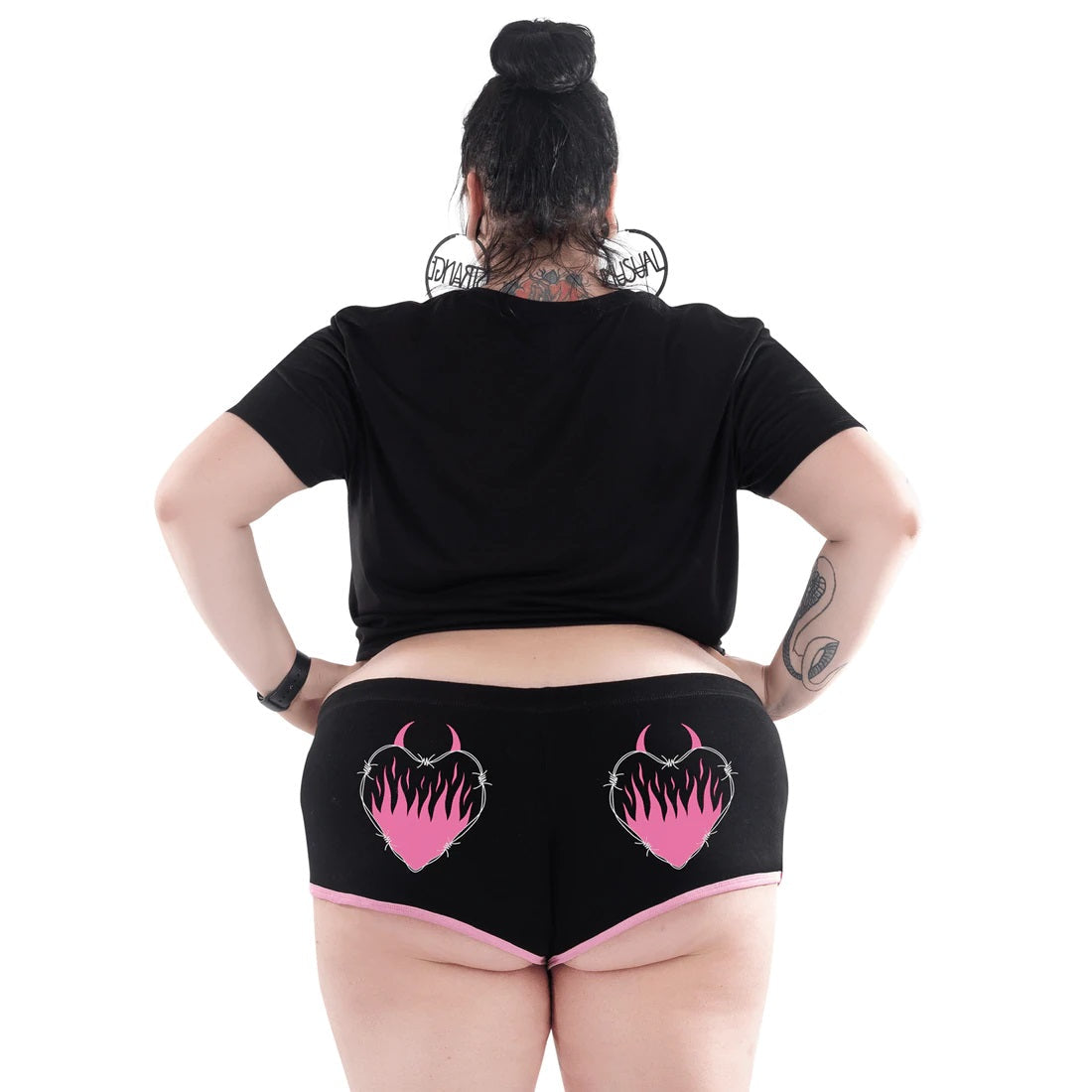 Barbed Heart Of Fire Womens Dolphin Hot Shorts-Womens Shorts &amp; Skirts-Scarlett Dawn