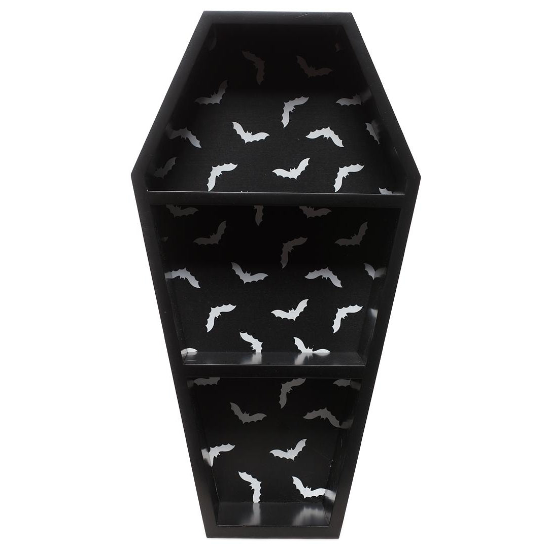 Bat Print Coffin Shelf-Coffin Shelves-Scarlett Dawn