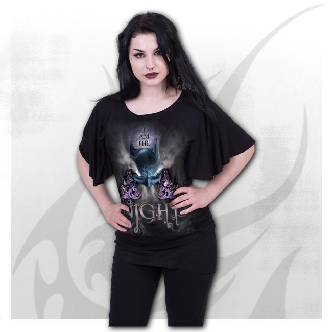 Batman I am The Knight Boat Neck Bat Sleeve Womens Top-Womens Tops-Scarlett Dawn