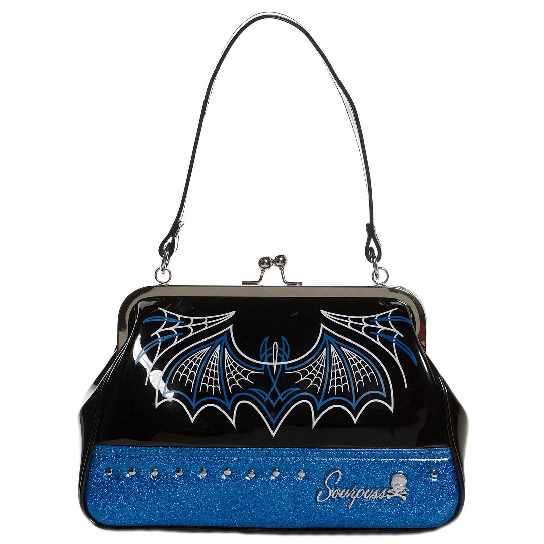 Batty Pinstripe Blue Womens Purse-Womens Handbags, Purses & Wallets-Scarlett Dawn