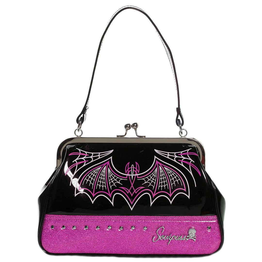 Batty Pinstripe Purse Pink-Womens Handbags, Purses & Wallets-Scarlett Dawn