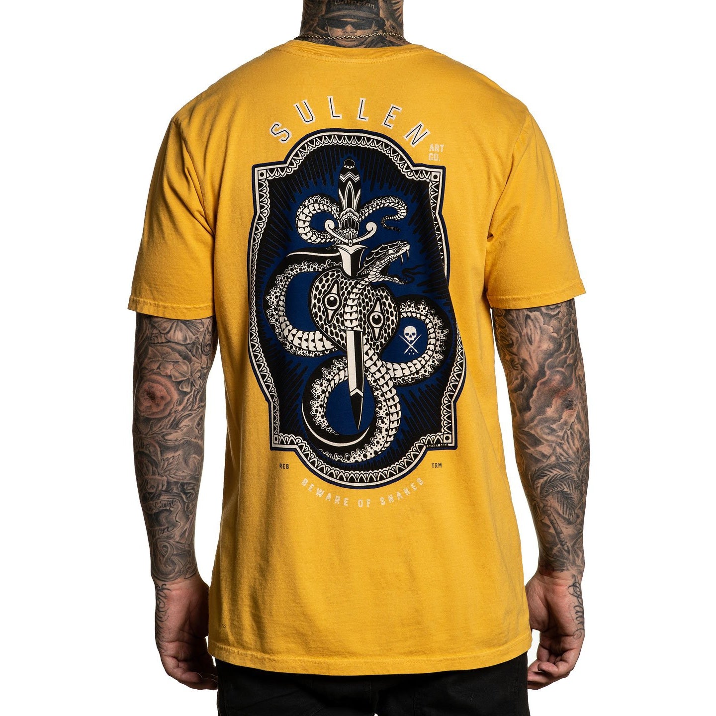 Beware Mustard Premium Fit Mens T-Shirt-Mens T-Shirts & Tanks-Scarlett Dawn