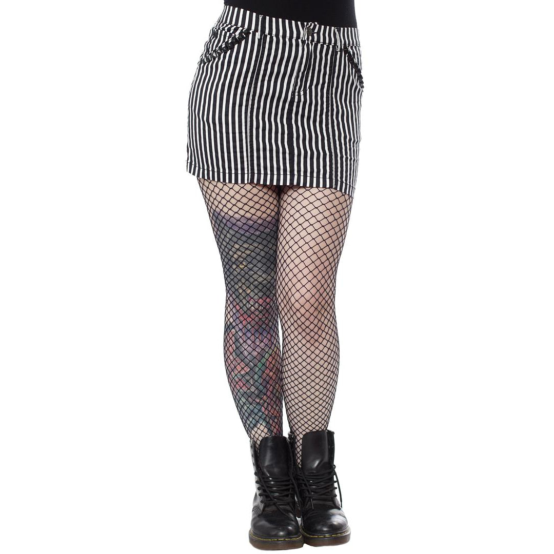 Black And White Striped Studded Mini Skirt-Womens Shorts & Skirts-Scarlett Dawn