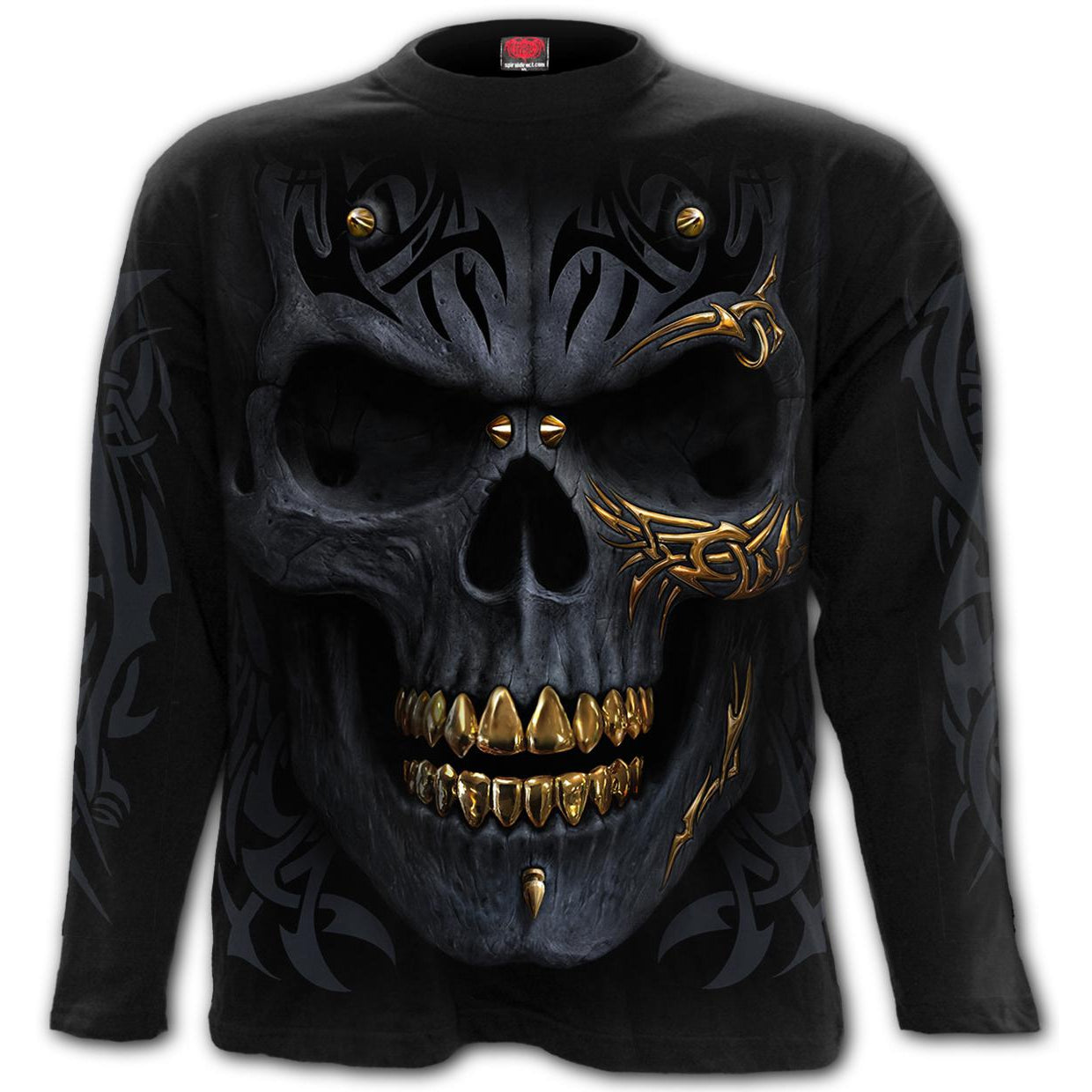 Black Gold Long Sleeve Shirt-Mens Jumpers, Hoodies & Long Sleeves-Scarlett Dawn