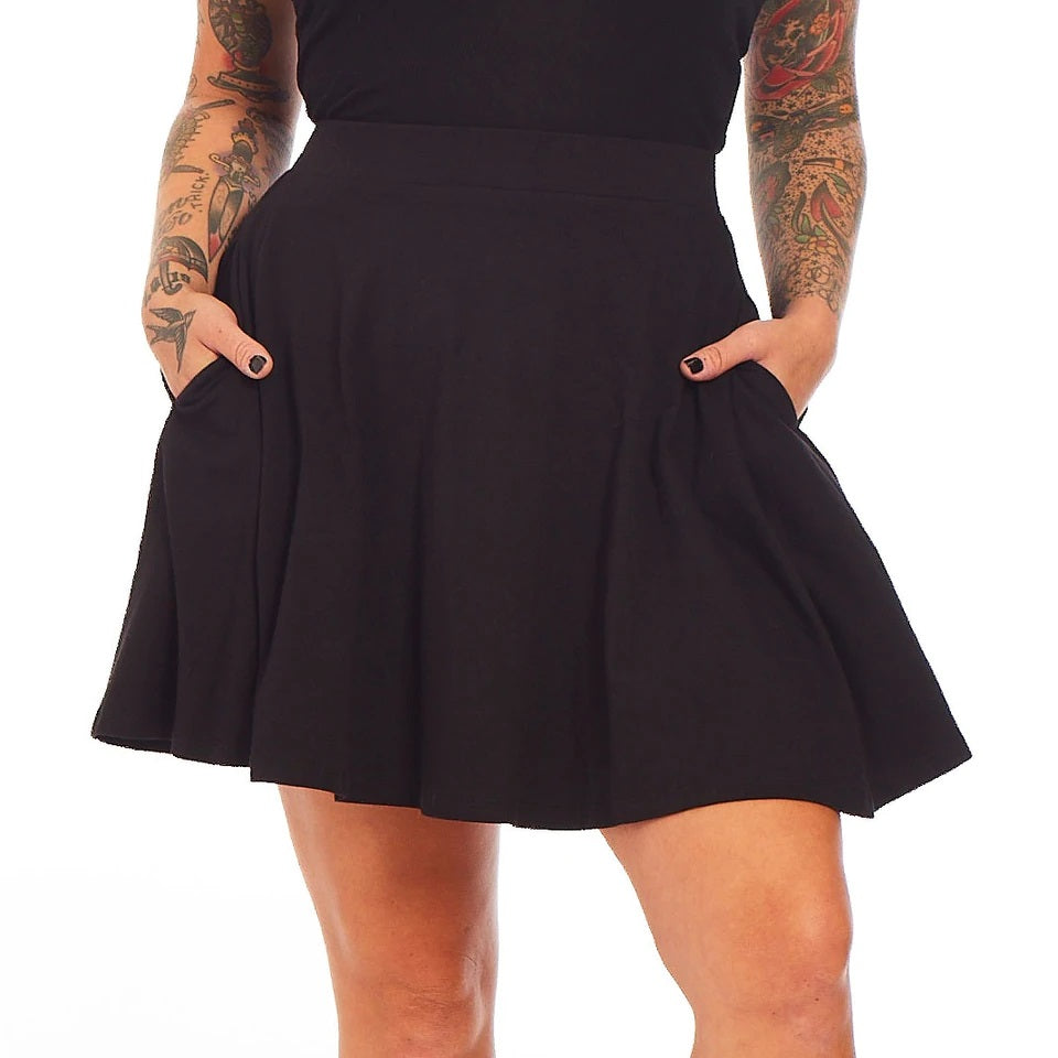 Black Skater Skirt-Womens Shorts & Skirts-Scarlett Dawn