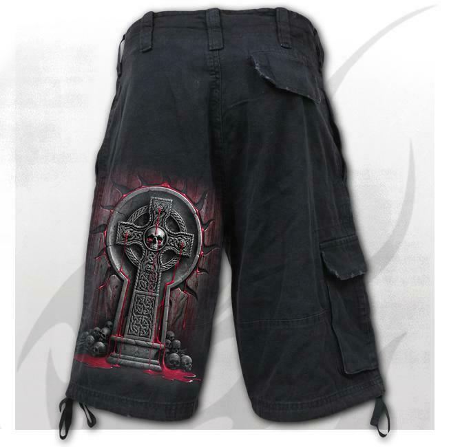 Bleeding Souls Mens Vintage Cargo Shorts-Mens Shorts & Pants-Scarlett Dawn