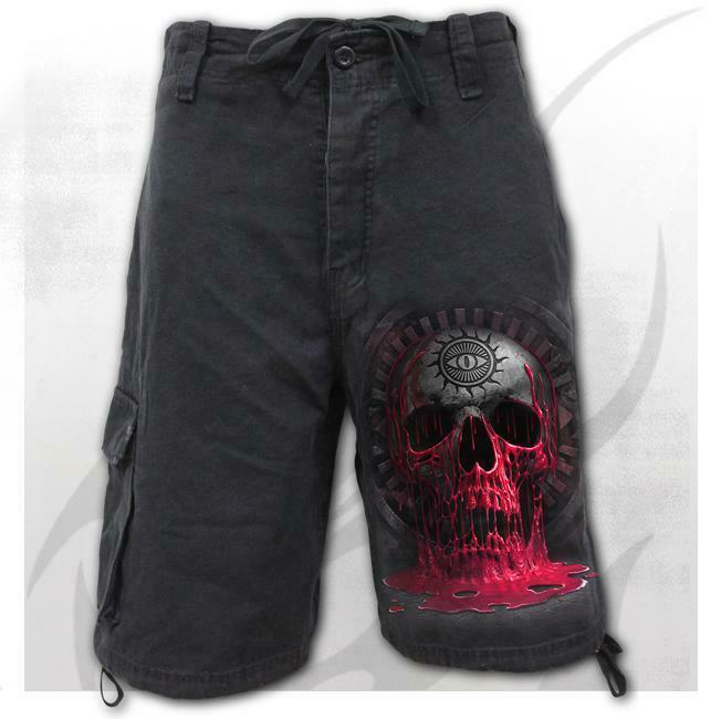 Bleeding Souls Mens Vintage Cargo Shorts-Mens Shorts & Pants-Scarlett Dawn