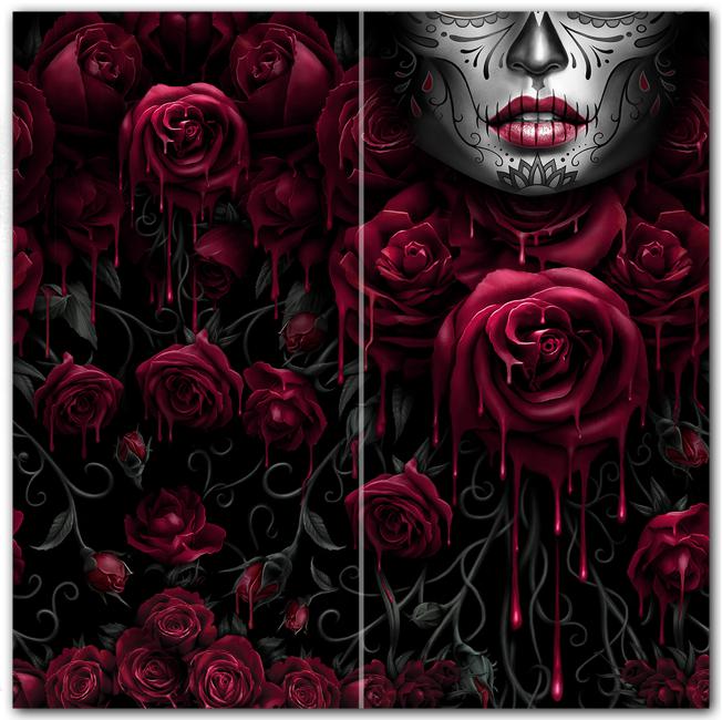 Blood Rose Face Wrap-Bandanas &amp; Face Wraps-Scarlett Dawn