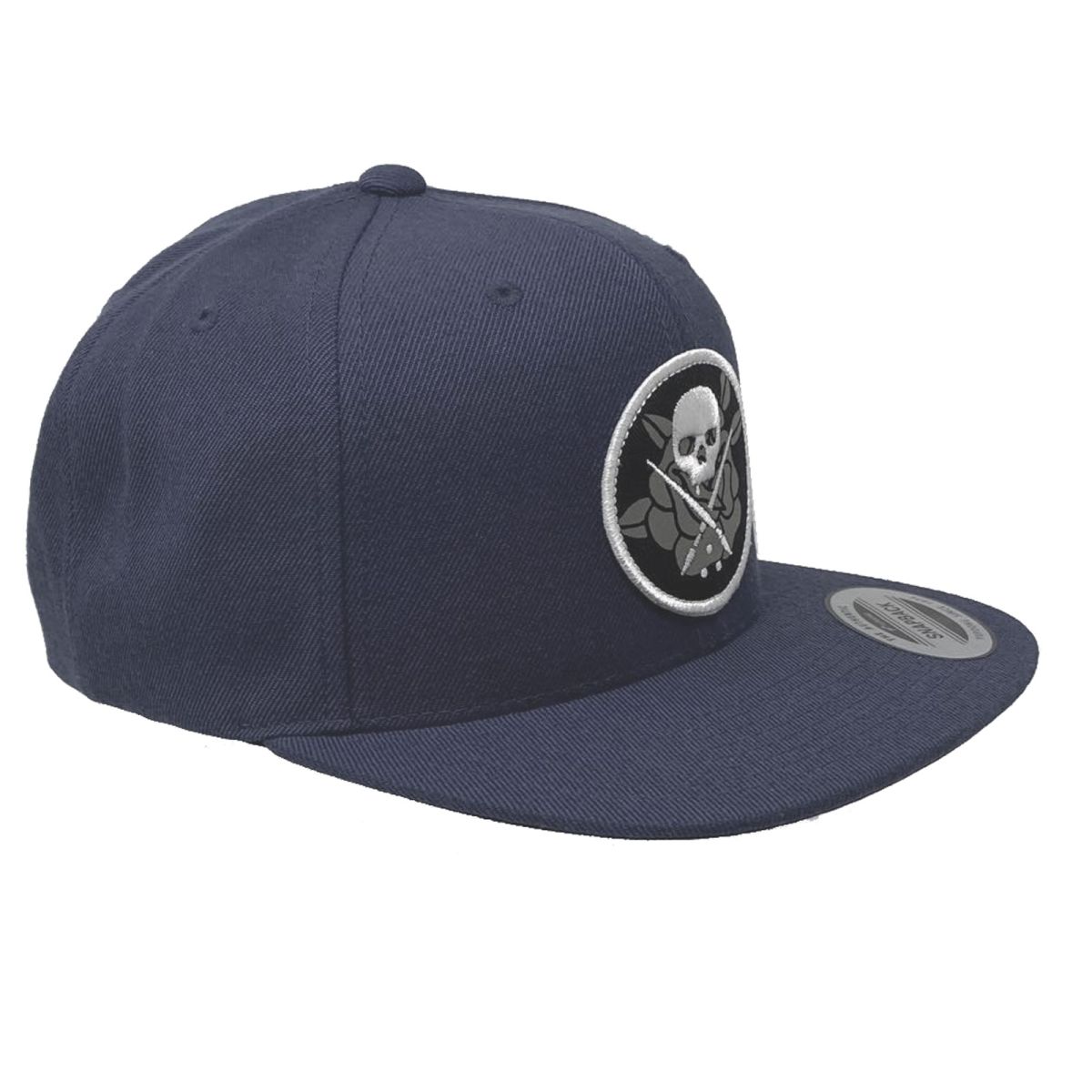 Bloom Navy Snapback Cap-Mens Beanies, Hats &amp; Snapback Caps-Scarlett Dawn